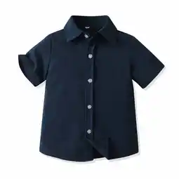 Walmart Sentuca Boys Button-Up Shirts - Classic Plaid & Solid Casual Short Sleeve Shirt for Everyday Wear offer