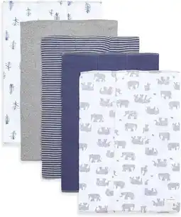 Walmart Set of 5 Wandering Elephants Burp Cloths - Heather Grey - One Size offer