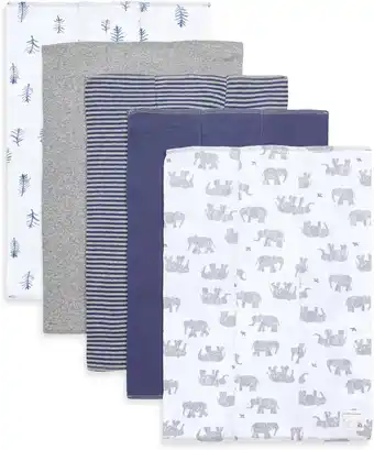 Walmart Set of 5 Wandering Elephants Burp Cloths - Heather Grey - One Size offer
