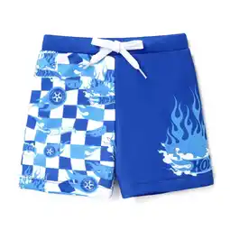 Walmart Hot Wheels Toddler Boys swim Trunks Blue Graphic Plaid Elasticized Lacing Swim Shorts Sizes 3-10 offer