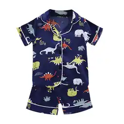 Walmart Fesfesfes Toddler Kids Baby Boys Dinosaur Pajamas Sleepwear T shirt Shorts Clothes Set offer