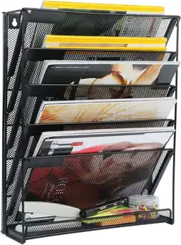 Walmart adhino Mesh 5-Tier Letter-Size Wall Mount File Organizer, Black offer