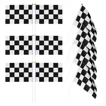 Walmart 10 Pcs Racing Signal Flag Ornament Checkered Flags for Race Track Car Party Supplies offer