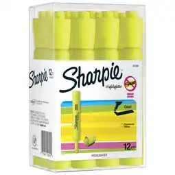 Walmart Sharpie Tank Style Highlighters, Chisel Tip, Fluorescent Yellow, 12 Count offer
