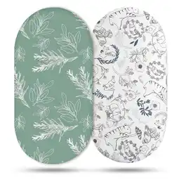 Walmart Gllquen Baby Bassinet Sheets 2-Pack Set for Newborns Infant Baby Boys Girls 32X16, Jungle offer
