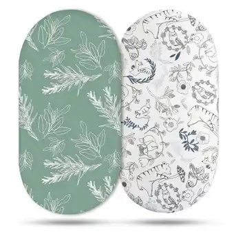 Walmart Gllquen Baby Bassinet Sheets 2-Pack Set for Newborns Infant Baby Boys Girls 32X16, Jungle offer