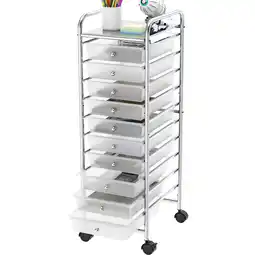 Walmart Simple Houseware 10 Drawers Utility Cart Rolling Storage, Chrome offer