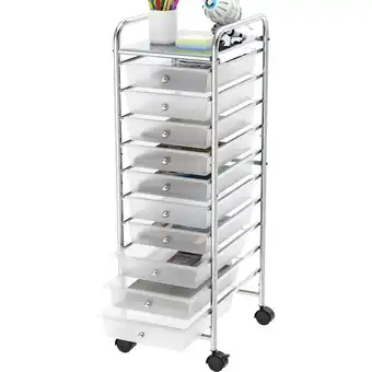 Walmart Simple Houseware 10 Drawers Utility Cart Rolling Storage, Chrome offer