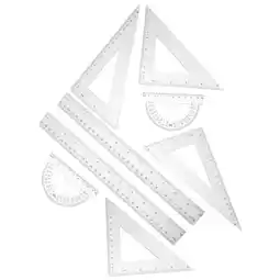Walmart 2 Sets Triangle Ruler 30.70X3.00X0.10CM Transparent offer