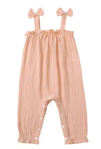 Walmart Actgleam Newborn Baby Girl Romper Sleeveless Jumpsuit Ruffled Bodysuit for Baby Girls,Pink,9-12Month offer