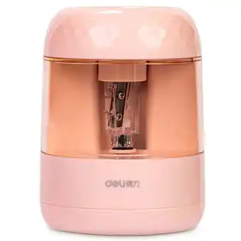 Walmart Deli Electric Pencil Sharpener Automatic Sharpener Pencil Sharpening Machine, Battery Operated,Pink offer