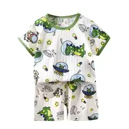 Walmart Cethrio Boys Summer Pajama Sets, Cotton 2 Piece Comfy Soft Boys' Sleepwear Green Size 6Months-9T offer
