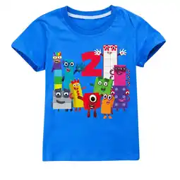 Walmart Numberblocks Printed Tee Anime Shirt Colorful Gaming Graphic T-Shirt For Boys Girls Blue 7-8 Years offer