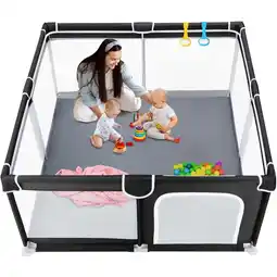 Walmart HDJ Baby Playpen,Play Yard,Baby Playard, Toddler Kids Fence with Anti-Slip Base,47*47,Black offer