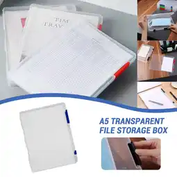 Walmart WQJNWEQ A5 Transparent Storage Box Clear Plastic Document Paper Filling Case File Box Items offer