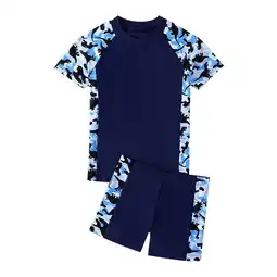 Walmart Ydojg Toddler Boys Swimsuit Boys Breathable Swimsuit Short Sleeved Shorts Two Piece Set 3-4 Years offer