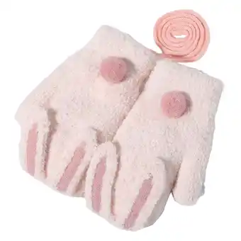 Walmart HBFAGFB Girls Gloves Toddler Winter Warm Knit Mittens Suitable for Outdoor Activities Pink offer