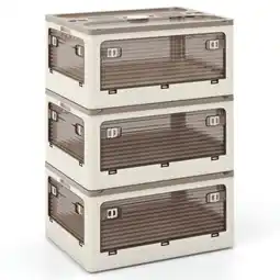 Walmart YYAo 3-Pack Stackable Storage Bins with Lids with 5 Opening Ways-8 Gal offer