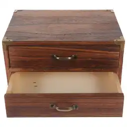 Walmart Qinfelern1 Wooden 2-Compartments Desktop Organizer, Coffee offer