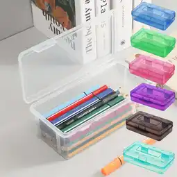 Walmart PRETXORVE Plastic Pencil Case with Snap-Tight Lid, Clear offer