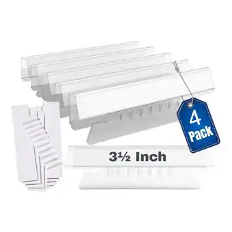Walmart 1InTheOffice Clear Hanging Folder Tabs, and Inserts 3-1/2 x 5/8, 4/Pack (3 1/2) offer