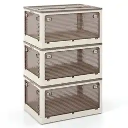 Walmart YYAo 3-Pack Stackable Storage Bins with Lids with 5 Opening Ways-18 Gal offer