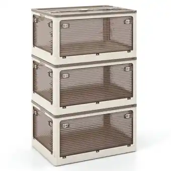 Walmart YYAo 3-Pack Stackable Storage Bins with Lids with 5 Opening Ways-18 Gal offer