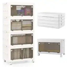 Walmart Yardi Yarda 44 Gal 4-Pack Stackable Plastic Storage Bins with Lid for Bedroom Living Room-White offer