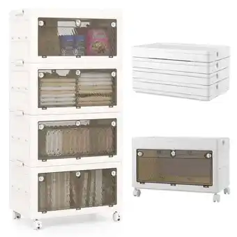 Walmart Yardi Yarda 44 Gal 4-Pack Stackable Plastic Storage Bins with Lid for Bedroom Living Room-White offer