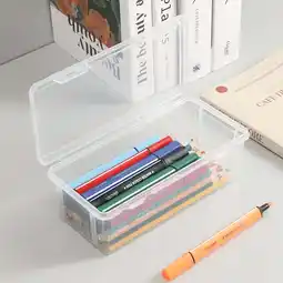 Walmart YYNKM Plastic Pencil Case with Snap-Tight Lid, Transparent offer