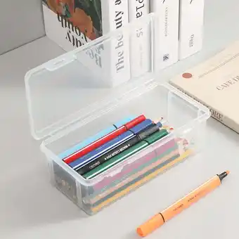 Walmart YYNKM Plastic Pencil Case with Snap-Tight Lid, Transparent offer