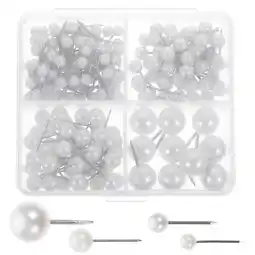 Walmart Straight Pin 200 Pcs Thumbtack Quilting Bulletin Board Jewelry Tacks Craft Making White Office offer