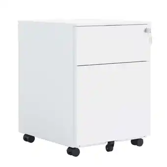 Walmart Cterwk 2 Drawer Mobile File Cabinet with Lock Steel, File Cabinet for Legal/Letter/A4/F4 Size, White offer