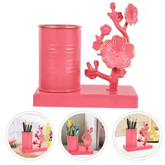 Walmart FRCOLOR Iron Plum Blossom Pen Holder Shape Organizers Office Desk Accessories Pink offer