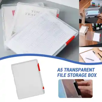 Walmart A5 Transparent Storage Box Clear Plastic Document Paper Filling Case File Box offer