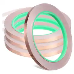 Walmart 4 Rolls Guitar Copper Foil Tape for Stained Glass Strip Slugs Electrical Conductive Adhesive offer