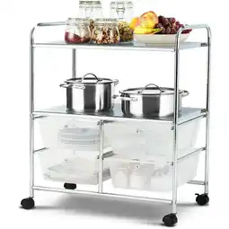 Walmart Barara King File Cabinet, Filing Cabinet Organizer,4 Drawers Shelves Rolling Storage Cart Rack-Clear offer