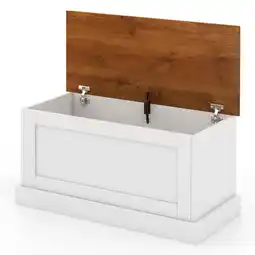 Walmart YYAo Large Storage Chest with Safety Metal Hinge-White offer