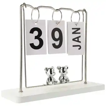 Walmart HORIALENCE Desktop Calendar White Wood Metal Paper 1Set 9.4x3.5x7.7in offer
