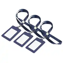 Walmart 3 Pcs Card Holder with Lanyard Business Sleeve Credit Id Badge Notebooks for Leather Work Student offer