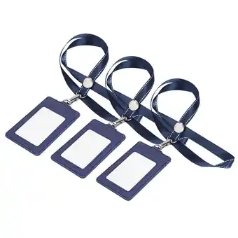 Walmart 3 Pcs Card Holder with Lanyard Business Sleeve Credit Id Badge Notebooks for Leather Work Student offer