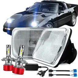 Walmart H6054 For Chevy Corvette C4 1984-1996 pair 5x7 7x6 LED Headlights projector Hi-Lo Beam offer