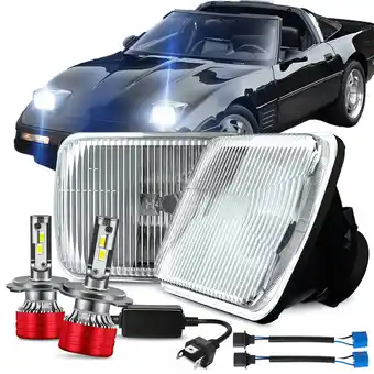 Walmart H6054 For Chevy Corvette C4 1984-1996 pair 5x7 7x6 LED Headlights projector Hi-Lo Beam offer