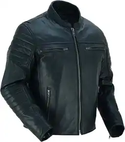 Walmart Daniel Smart Men’s Motorcycle Leather Jacket - Soft Lambskin Lightweight Sporty Leather Jacket offer