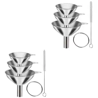Walmart 2 Sets Stainless Steel Funnel Food Stainless Steel Canning Funnel Funil Funnel Kitchen offer