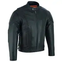 Walmart Daniel Smart S to 10XL Motorcycle Leather Jacket For Men Leather Jacket with Side Lace Euro Collar offer