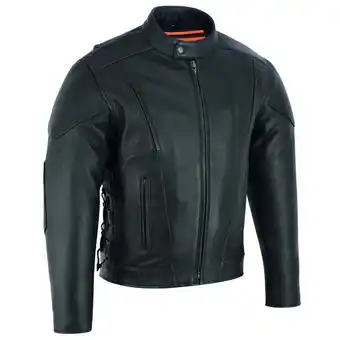 Walmart Daniel Smart S to 10XL Motorcycle Leather Jacket For Men Leather Jacket with Side Lace Euro Collar offer
