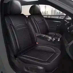 Walmart LAONNVIR Front Row Cushion 2Pcs for JEEP Wrangler 2003-2017 Faux Leather Car Seat Covers (Black) offer