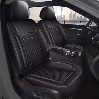 Walmart LAONNVIR Front Row Cushion 2Pcs for JEEP Wrangler 2003-2017 Faux Leather Car Seat Covers (Black) offer