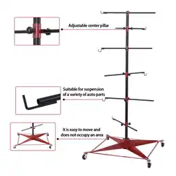 Walmart 47.2 Steel 6-Hook Auto Paint Stand Adjustable Center Post for Automotive Doors Fenders Bumpers offer